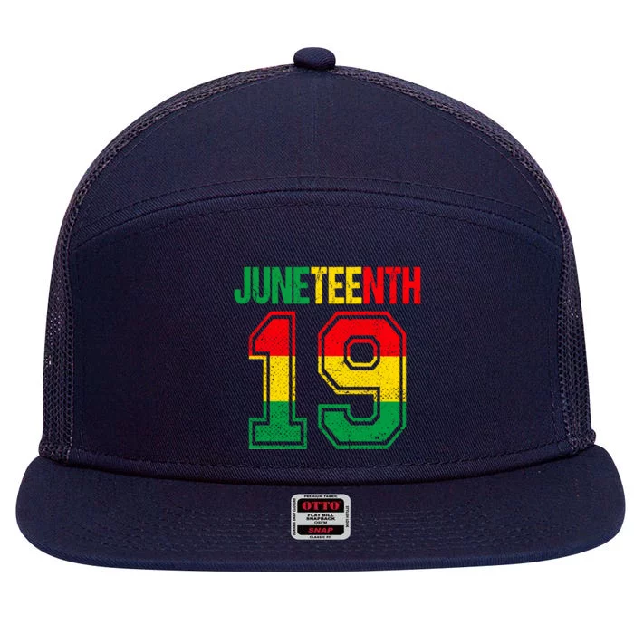 Juneteenth June 19 African Black History Month Blm Melanin Gift 7 Panel Mesh Trucker Snapback Hat