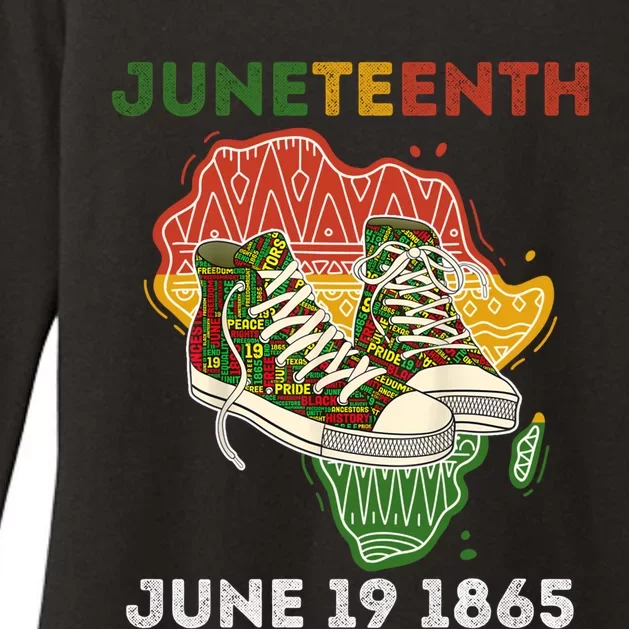 Juneteenth June 19 1865 Shoes Black African American Gift Womens CVC Long Sleeve Shirt