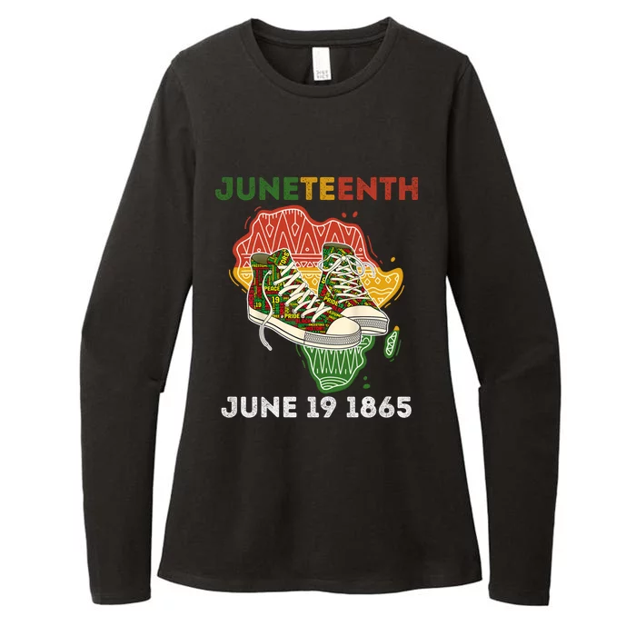 Juneteenth June 19 1865 Shoes Black African American Gift Womens CVC Long Sleeve Shirt