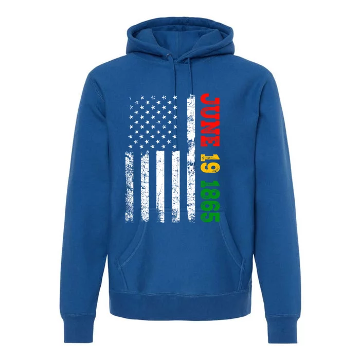 Juneteenth June 19 1865 Black History Month American Us Flag Gift Premium Hoodie