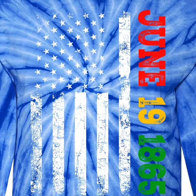 Juneteenth June 19 1865 Black History Month American Us Flag Gift Tie-Dye Long Sleeve Shirt