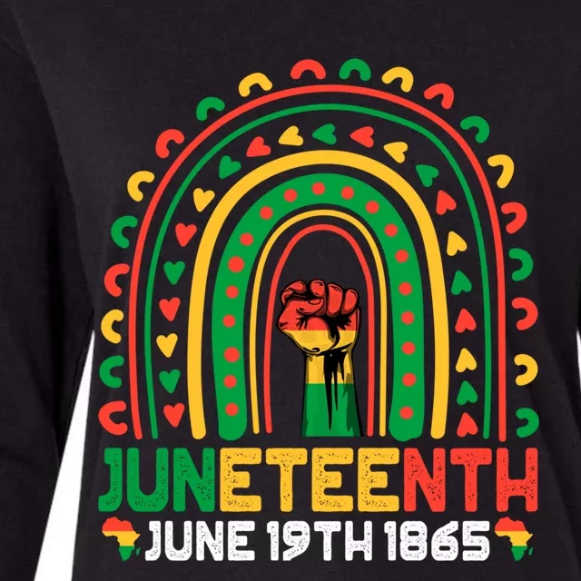 Juneteenth June 19 1865 Rainbow Blm Black History Freedom Cute Gift Womens Cotton Relaxed Long Sleeve T-Shirt