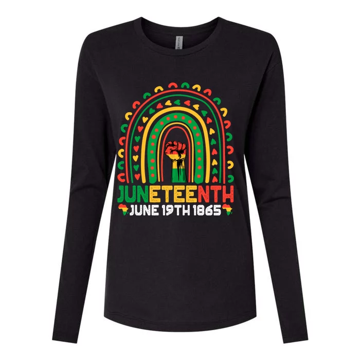 Juneteenth June 19 1865 Rainbow Blm Black History Freedom Cute Gift Womens Cotton Relaxed Long Sleeve T-Shirt