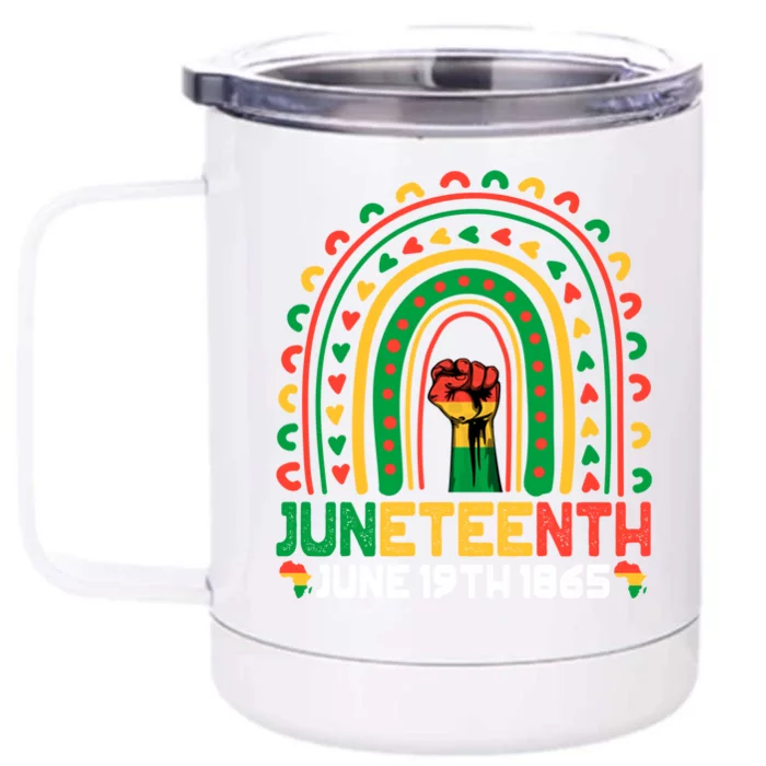 Juneteenth June 19 1865 Rainbow Blm Black History Freedom Cute Gift Front & Back 12oz Stainless Steel Tumbler Cup