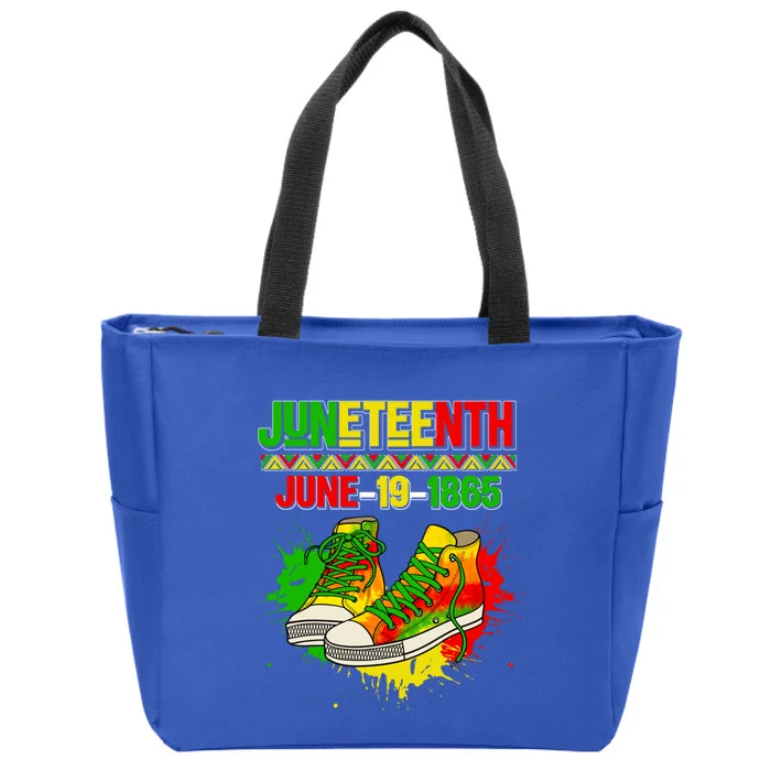 Juneteenth June 19 1865 Sneakers Black History Month African Gift Zip Tote Bag