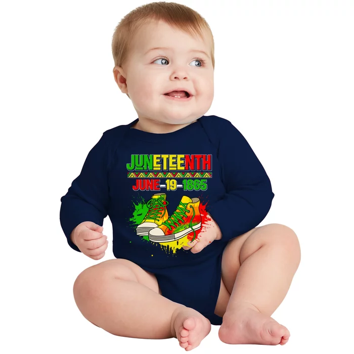 Juneteenth June 19 1865 Sneakers Black History Month African Gift Baby Long Sleeve Bodysuit