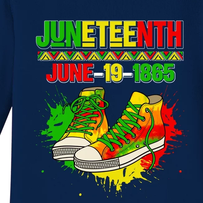 Juneteenth June 19 1865 Sneakers Black History Month African Gift Baby Long Sleeve Bodysuit