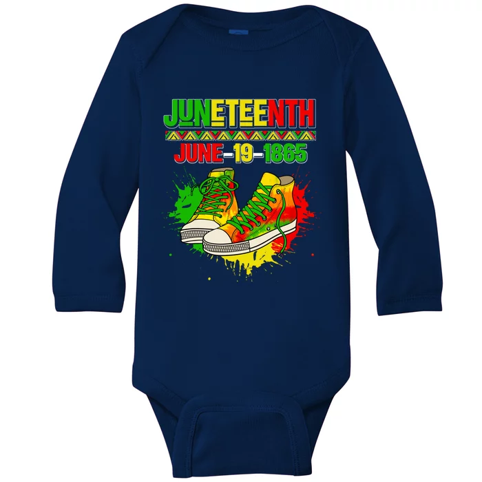 Juneteenth June 19 1865 Sneakers Black History Month African Gift Baby Long Sleeve Bodysuit