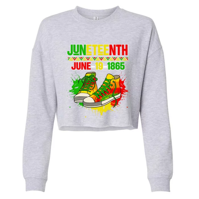 Juneteenth June 19 1865 Sneakers Black History Month African Gift Cropped Pullover Crew