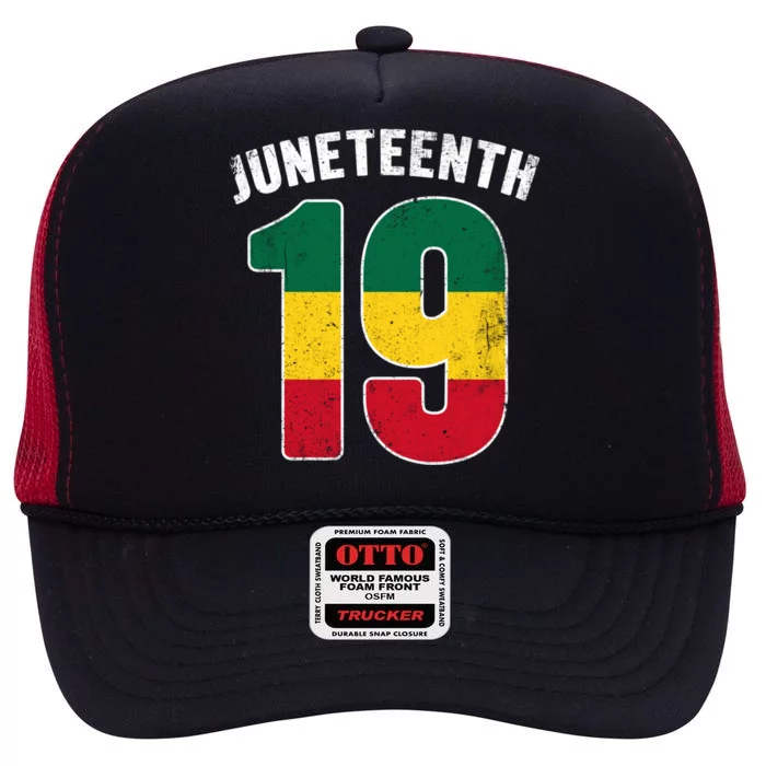 Juneteenth June 19 African Blm Melanin Black History Month Gift High Crown Mesh Trucker Hat