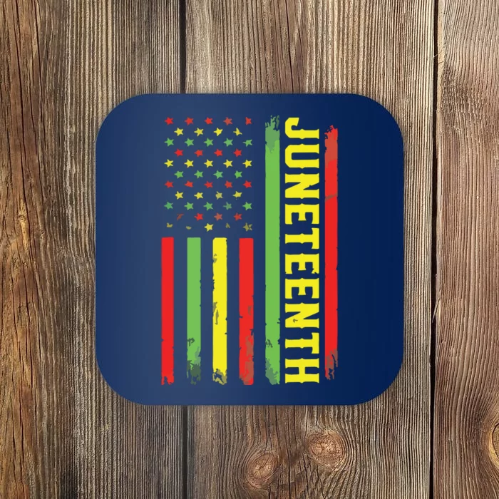 Juneteenth June 19th 1865 Juneteenth Black Freedom Day Flag Coaster