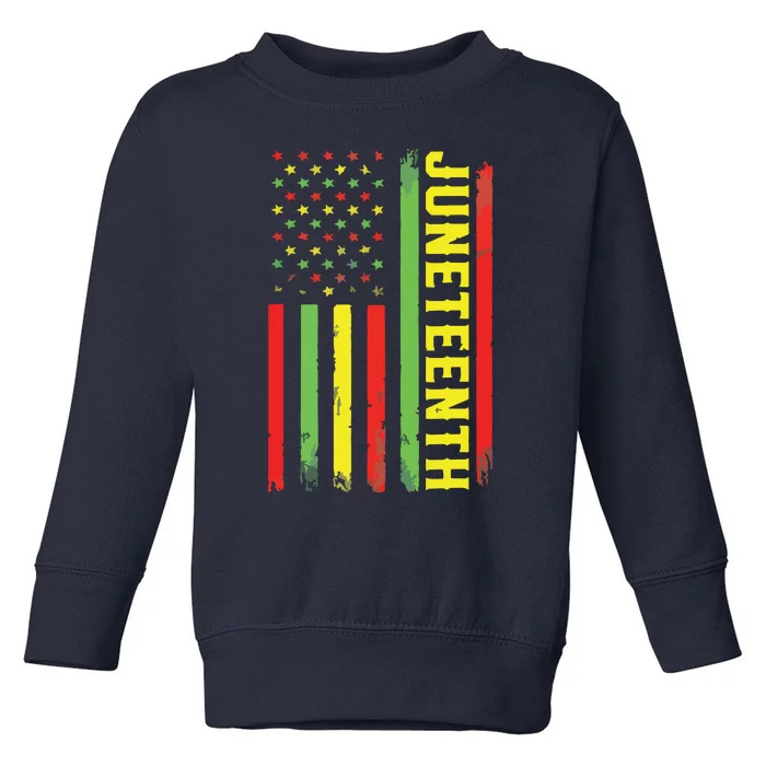 Juneteenth June 19th 1865 Juneteenth Black Freedom Day Flag Toddler Sweatshirt