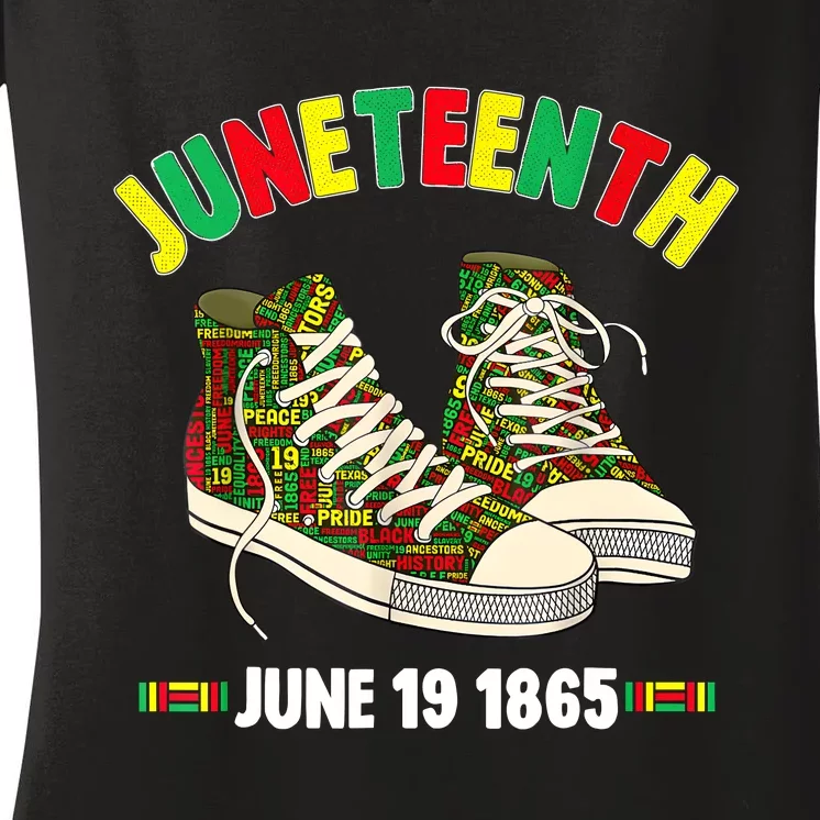 Juneteenth June 19 1865 Black AfricanAmerican Independence Women's V-Neck T-Shirt