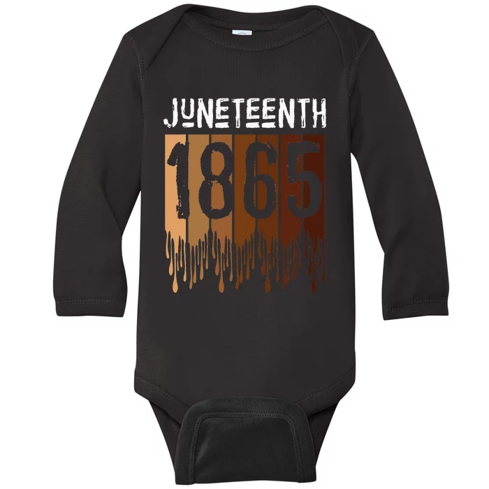 Juneteenth June 19th 1865 Freedom Day Melanin Baby Long Sleeve Bodysuit