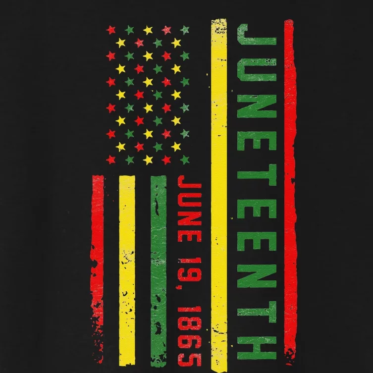 Juneteenth June 19th 1865 Juneteenth Black Freedom Day Flag Women's Crop Top Tee