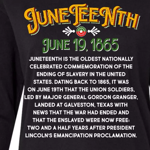 Juneteenth June 19 1865 African American History Womens Cotton Relaxed Long Sleeve T-Shirt