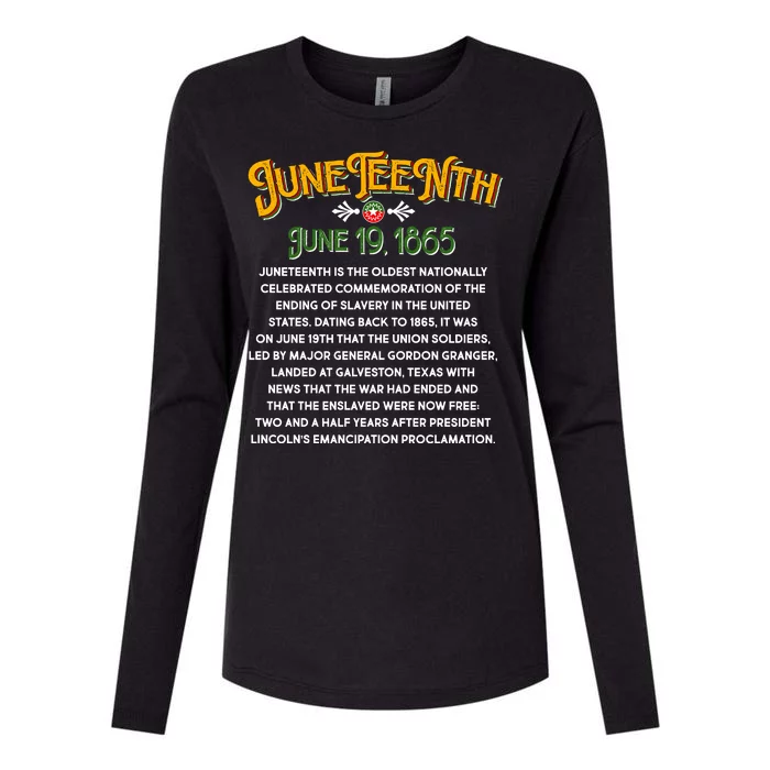 Juneteenth June 19 1865 African American History Womens Cotton Relaxed Long Sleeve T-Shirt