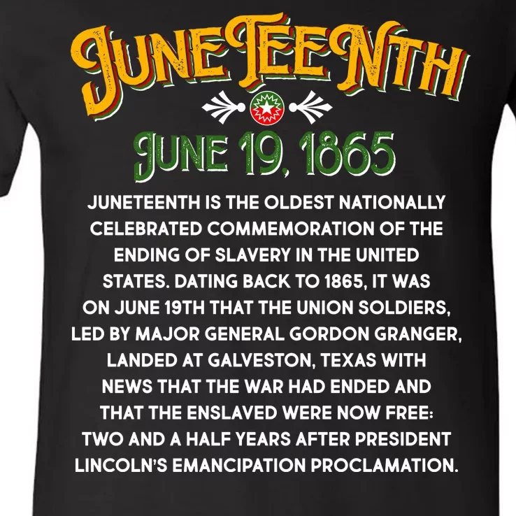 Juneteenth June 19 1865 African American History V-Neck T-Shirt