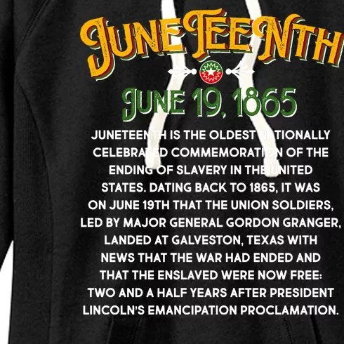 Juneteenth June 19 1865 African American History Women's Fleece Hoodie