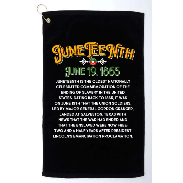 Juneteenth June 19 1865 African American History Platinum Collection Golf Towel