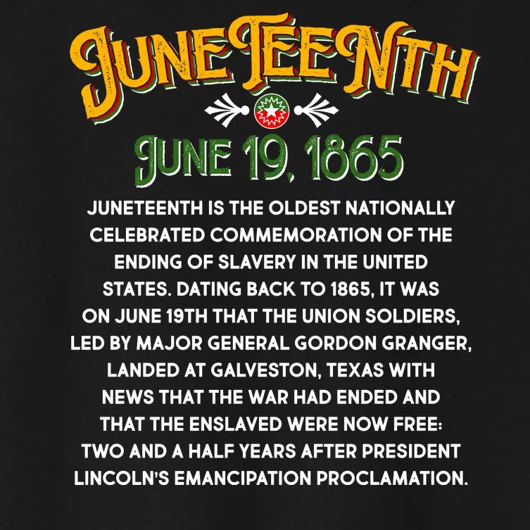 Juneteenth June 19 1865 African American History Women's Crop Top Tee