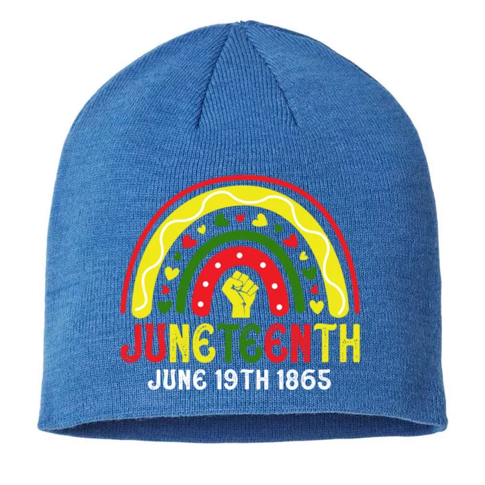 Juneteenth June 19 1865 Melanin Black History Month Rainbow Gift 8 1/2in Sustainable Knit Beanie