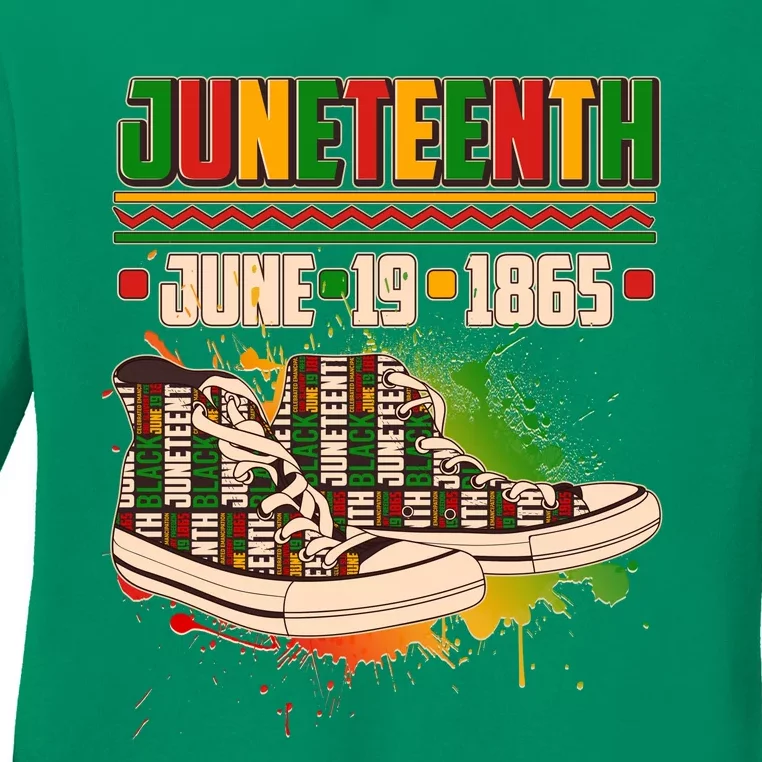 Juneteenth June 19 1865 Sneakers Ladies Long Sleeve Shirt