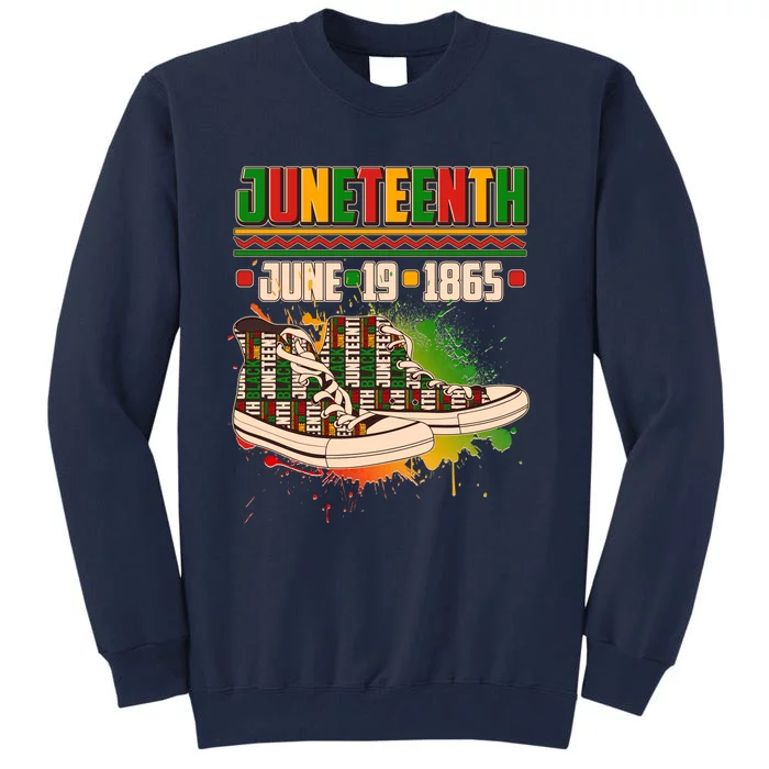 Juneteenth June 19 1865 Sneakers Tall Sweatshirt