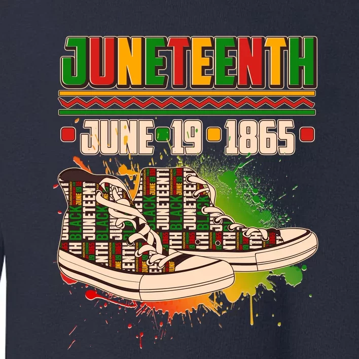 Juneteenth June 19 1865 Sneakers Toddler Sweatshirt