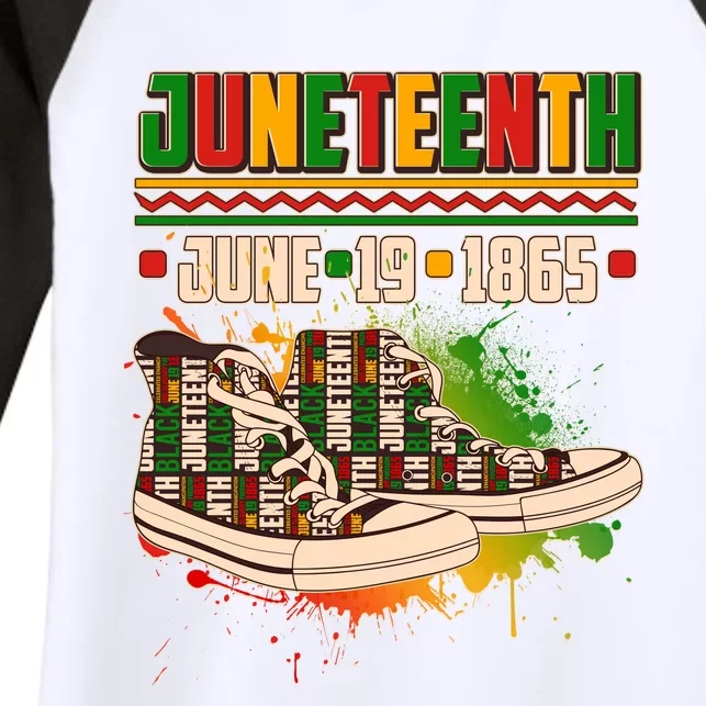 Juneteenth June 19 1865 Sneakers Women's Tri-Blend 3/4-Sleeve Raglan Shirt