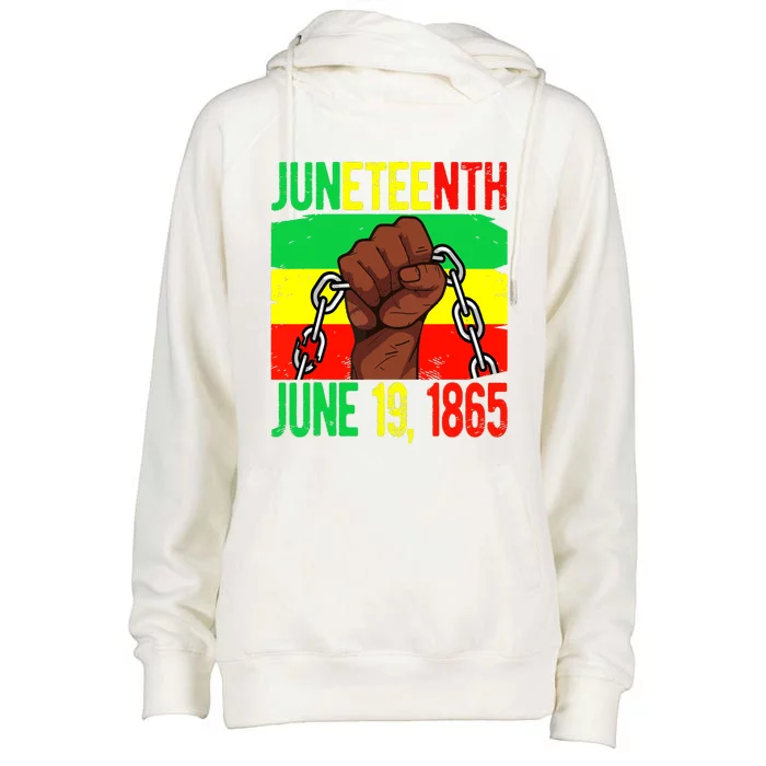 Juneteenth June 19th 1865 Juneteenth Black Freedom Day Flag Womens Funnel Neck Pullover Hood