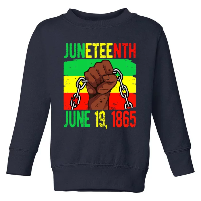 Juneteenth June 19th 1865 Juneteenth Black Freedom Day Flag Toddler Sweatshirt