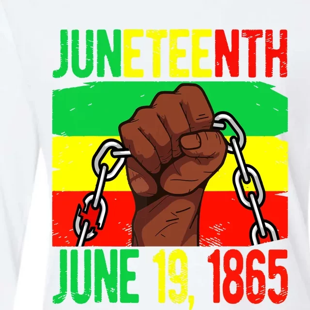 Juneteenth June 19th 1865 Juneteenth Black Freedom Day Flag Womens Cotton Relaxed Long Sleeve T-Shirt