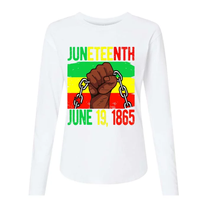 Juneteenth June 19th 1865 Juneteenth Black Freedom Day Flag Womens Cotton Relaxed Long Sleeve T-Shirt