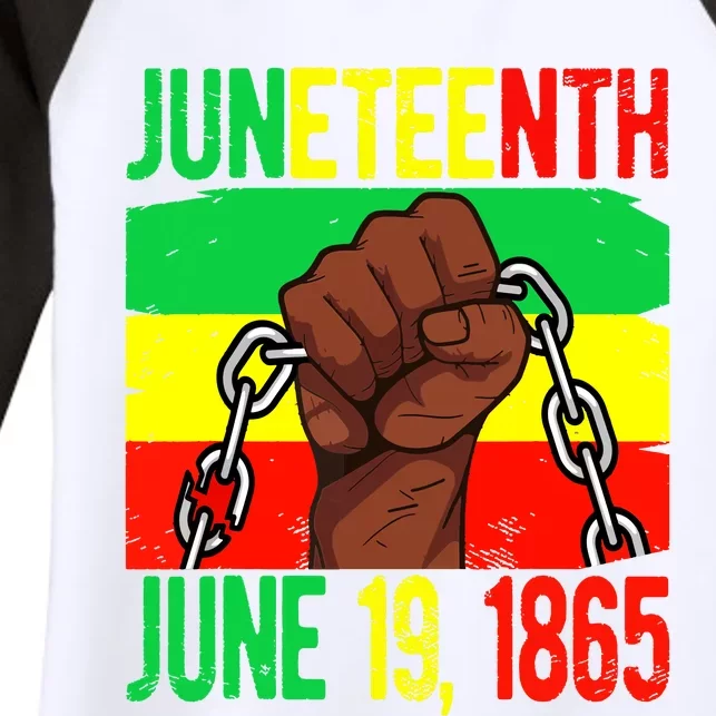 Juneteenth June 19th 1865 Juneteenth Black Freedom Day Flag Women's Tri-Blend 3/4-Sleeve Raglan Shirt