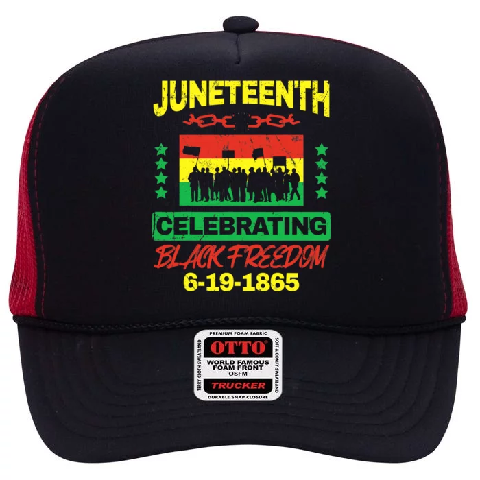 Juneteenth June 19th Black Freedom High Crown Mesh Trucker Hat