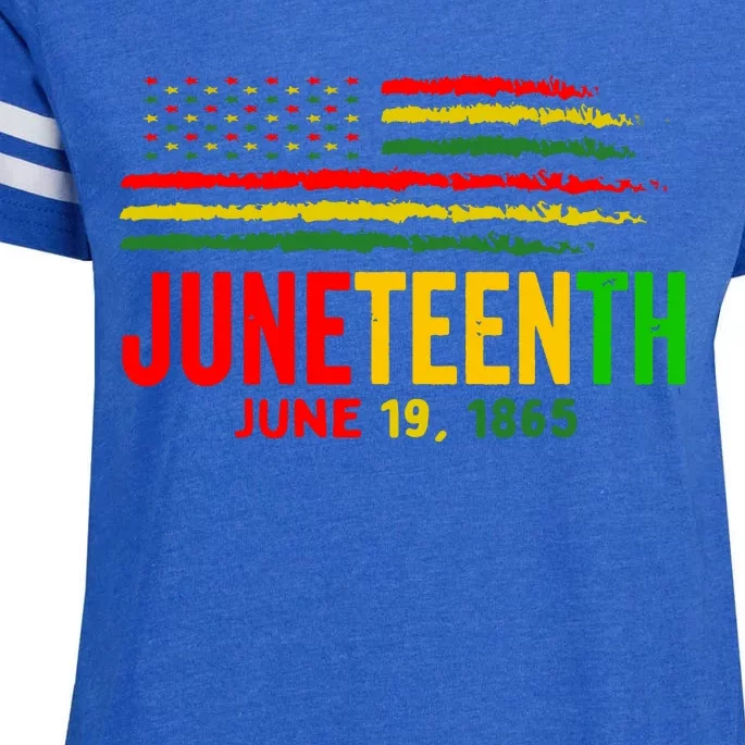 Juneteenth June 19 Enza Ladies Jersey Football T-Shirt