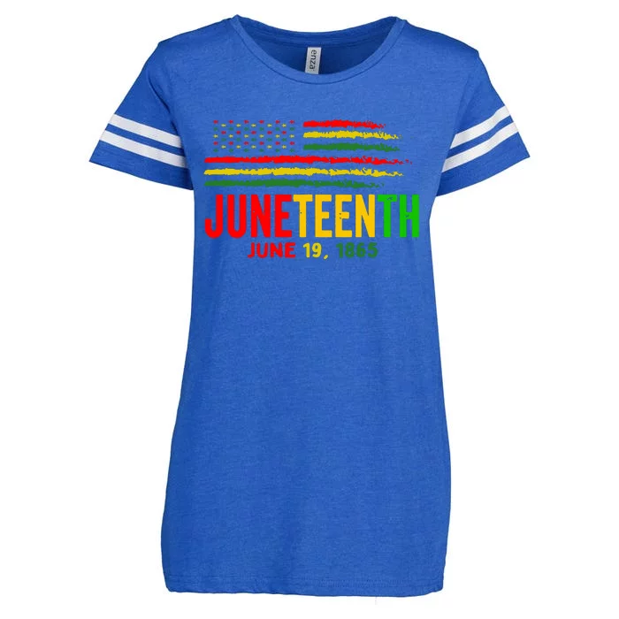 Juneteenth June 19 Enza Ladies Jersey Football T-Shirt