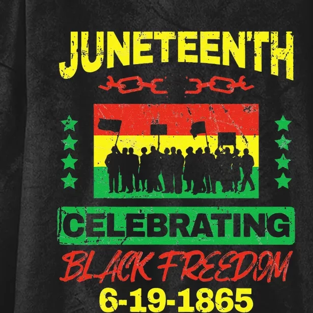 Juneteenth June 19th Black Freedom Hooded Wearable Blanket