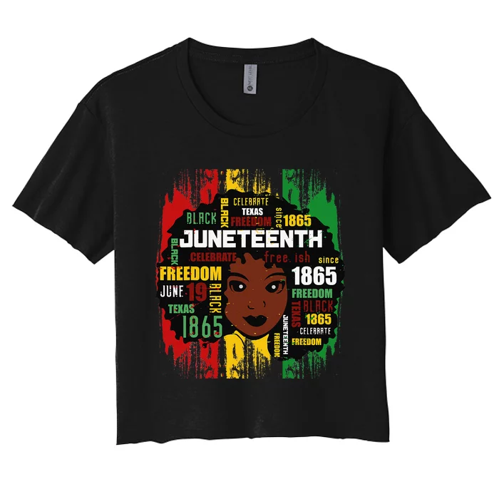 Juneteenth  Juneteenth African American Women's Crop Top Tee