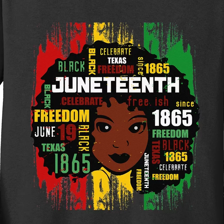 Juneteenth  Juneteenth African American Kids Long Sleeve Shirt