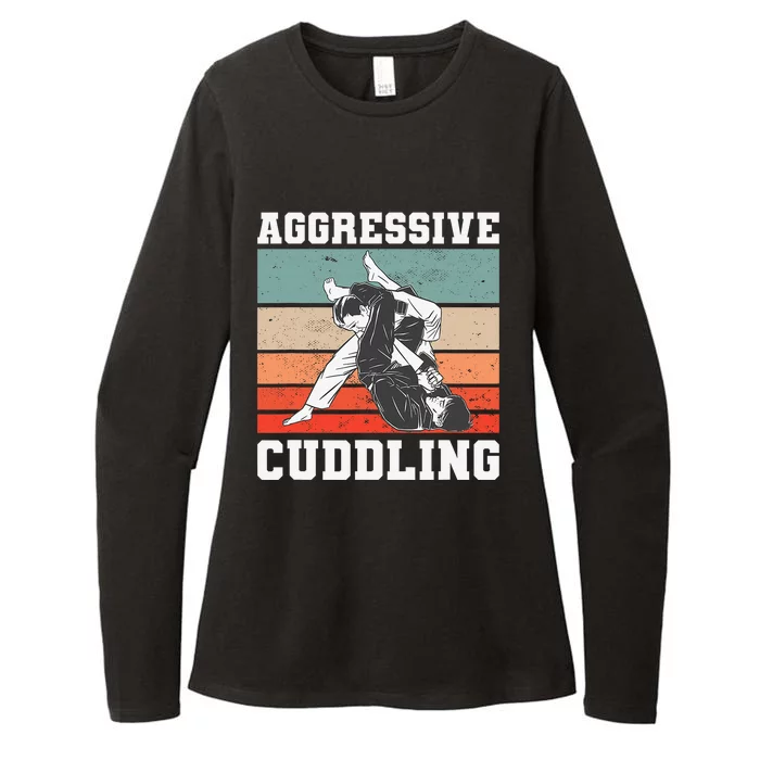 Jiu Jitsu Aggressive Cuddling Vintage BJJ MMA Womens CVC Long Sleeve Shirt