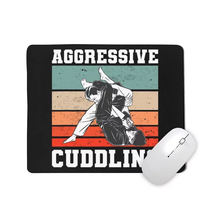 Jiu Jitsu Aggressive Cuddling Vintage BJJ MMA Mousepad