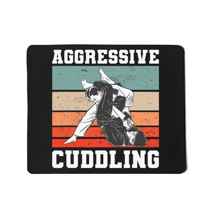 Jiu Jitsu Aggressive Cuddling Vintage BJJ MMA Mousepad