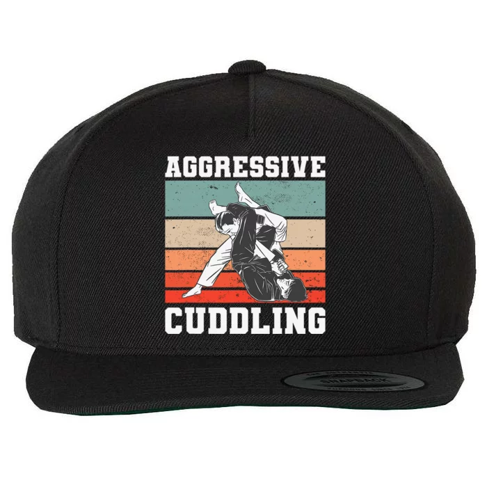 Jiu Jitsu Aggressive Cuddling Vintage BJJ MMA Wool Snapback Cap