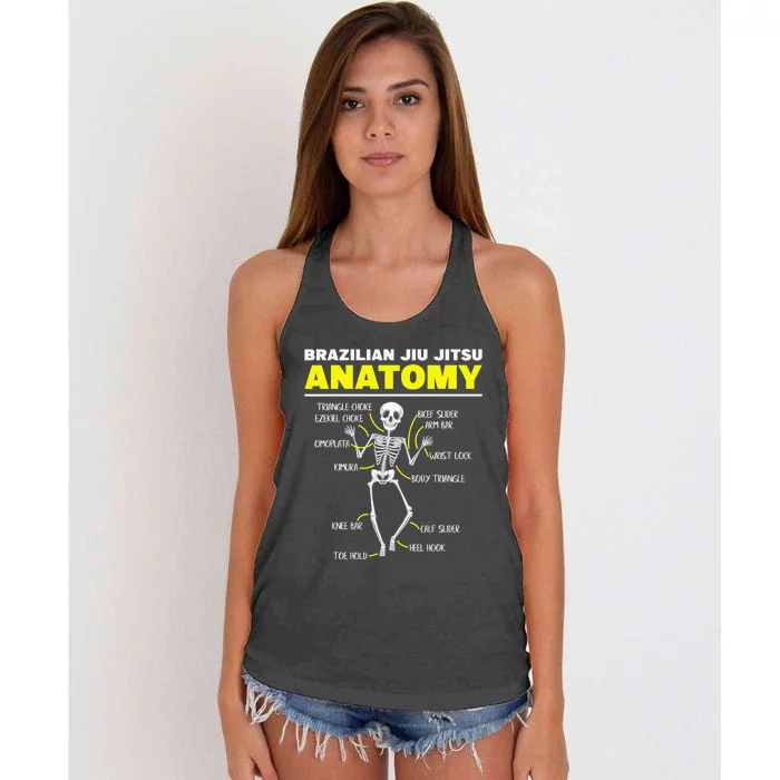 Jiu Jitsu Anatomy FunnyTraining Martial Arts Women's Knotted Racerback Tank