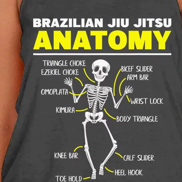 Jiu Jitsu Anatomy FunnyTraining Martial Arts Women's Knotted Racerback Tank