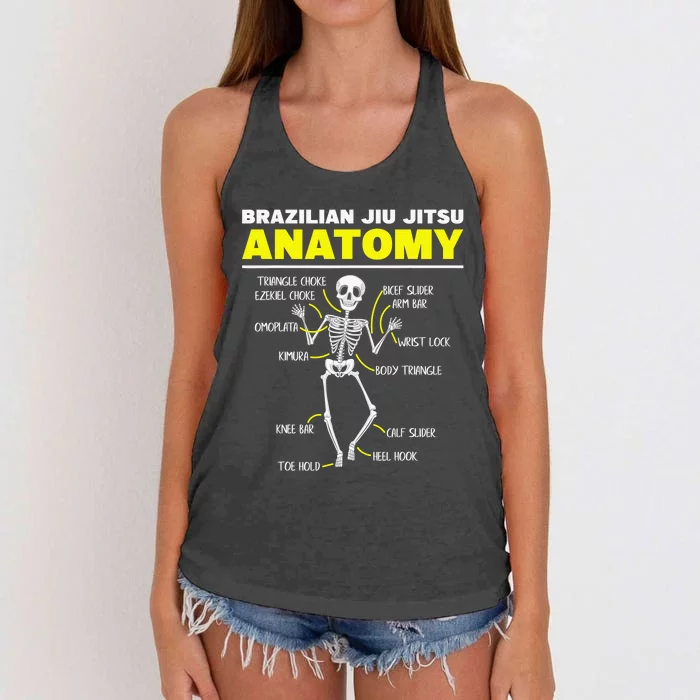 Jiu Jitsu Anatomy FunnyTraining Martial Arts Women's Knotted Racerback Tank