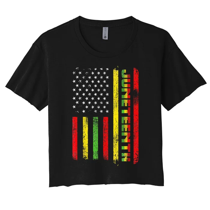 Juneteenth  Juneteenth African American Women's Crop Top Tee