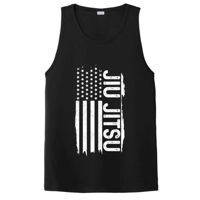 Jiu Jitsu American Flag Mma Mixed Martial Arts Patriotic Great Gift Performance Tank